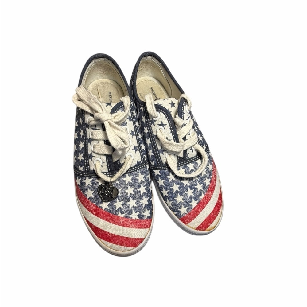 Bradford Exchange "American Pride" Sneakers With Distressed Denim Look, Size 7.5